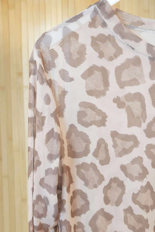 Bobby Mesh Layering Top Leopard Natural